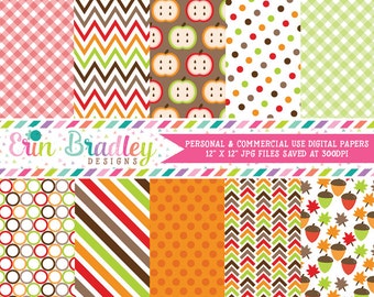 Fall Digital Paper Pack Commercial Use Instant Download