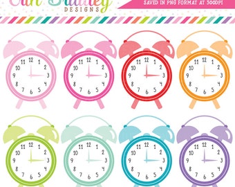 Alarm Clocks Clipart, Commercial Use Clip Art, Time Graphics