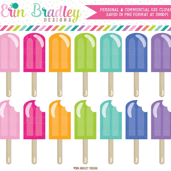 Summer Clipart Food Clip Art Graphics Ice Pops Personal & Commercial Use