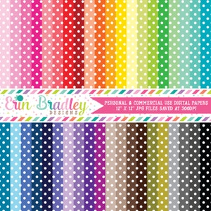 Polka Dotted Digital Paper Pack Bundle-Set von 40 Digital Scrapbook Papiere Kommerzielle Nutzung OK - Instant Download