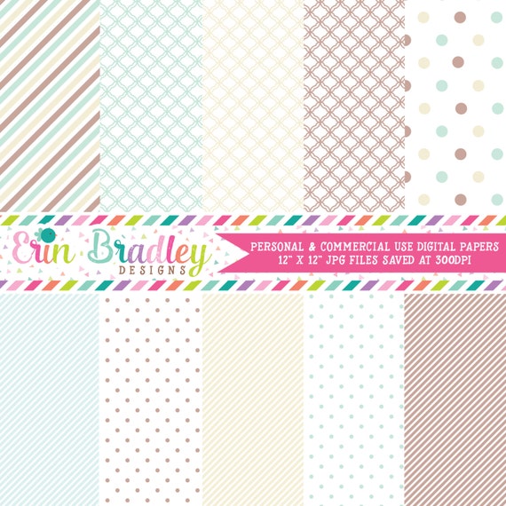 Digital Paper Pack Scrapbook Papers Personal and Commercial Use Soft