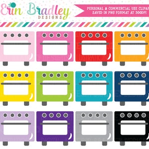 Ofen Clipart, Herd Clip Art Set, kommerzielle Nutzung Herd Küche Clipart-Set, Planer Grafiken