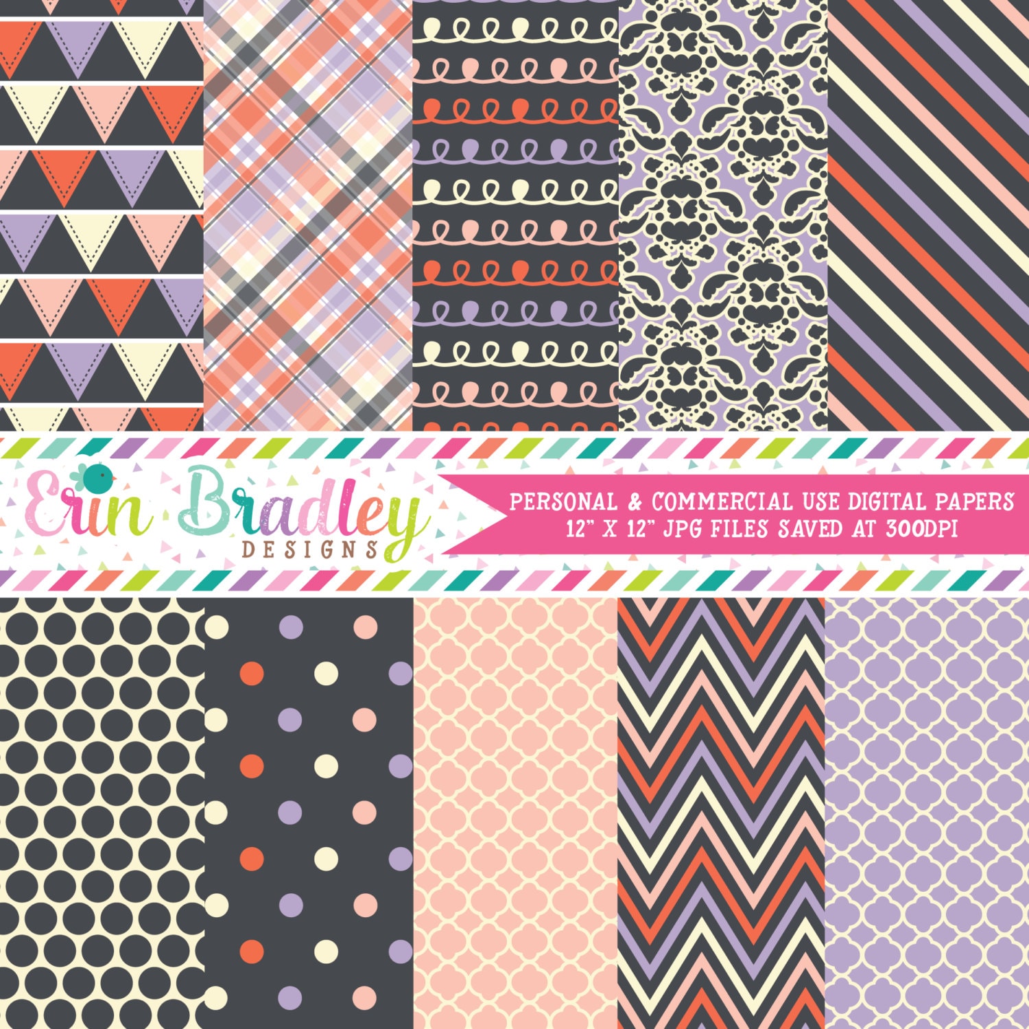 Printable Paper Patterns Instant Download Commercial Use | Etsy