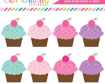 Instant Download Cupcake Clipart, Food Clip Art, Dessert Clip Art Graphics, Personal and Commercial Use