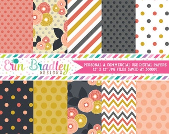 Mod Fall Digital Paper Pack Instant Download