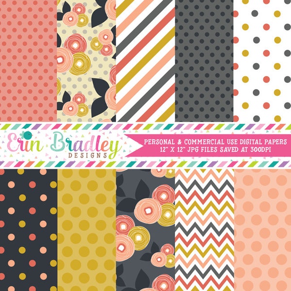 Mod Herbst Digital Paper Pack Sofort Download