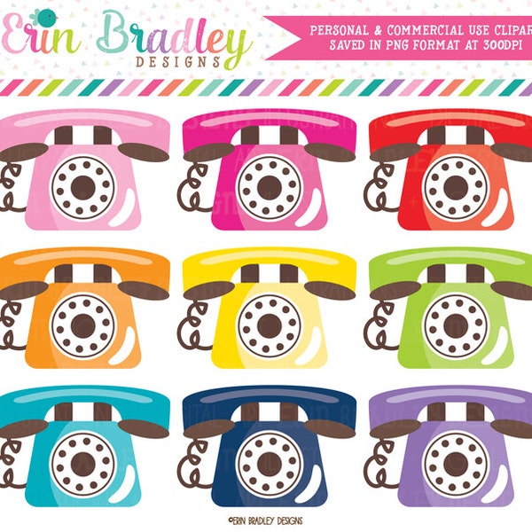 Telephone Clipart Graphics Phone Clip Art Personal & Commercial Use