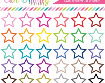 Star Frames Clipart Graphics Instant Download Shape Clipart Personal & Commercial Use