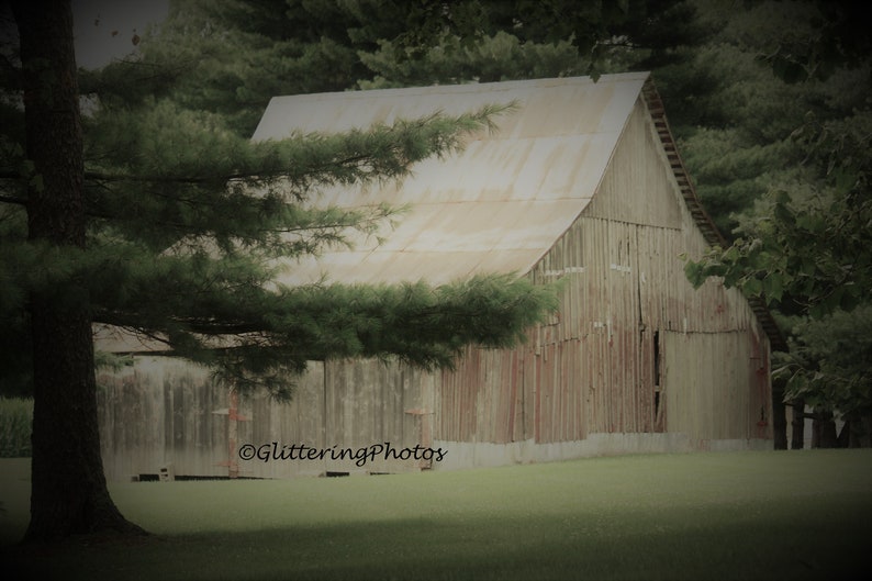 Indiana Barn Photograph Stilesville IN Indiana Farm Etsy