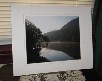 Tennessee River Photo, Chattanooga TN, Water Photography, Nature Print, 8 x 10 Photo, Landscape Photograph, Fog Photograph, Matted