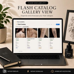 Szablon Notion dla Tattoo Studio OS | CRM dla klientów, rezerwacje, płatności (wersja cyfrowa do pobrania)