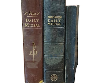 Choice of Vintage Daily Missals, 1961 Saint Joseph Daily & Sunday Missal, Saint Pius Daily Missal
