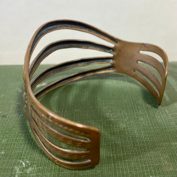 Vintage Solid Copper Cuff Bracelet Bell Trading P… - image 5
