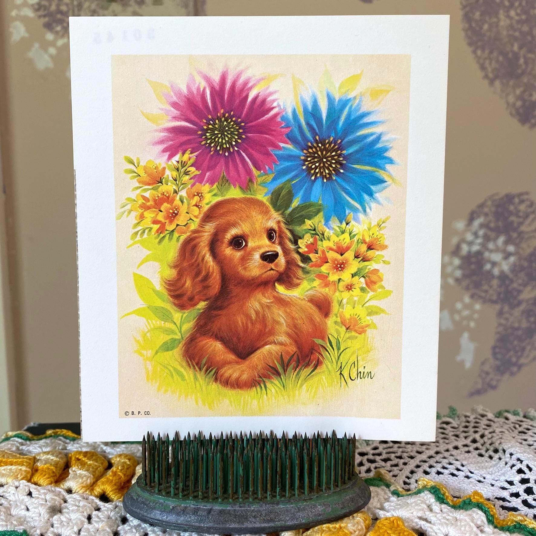 ビンテージ犬と金魚のアート ビンテージ犬と金魚のアート 【公式通販】