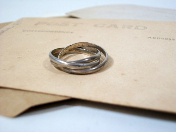 90's Sterling Silver Rolling Infinity Ring Size 5… - image 5