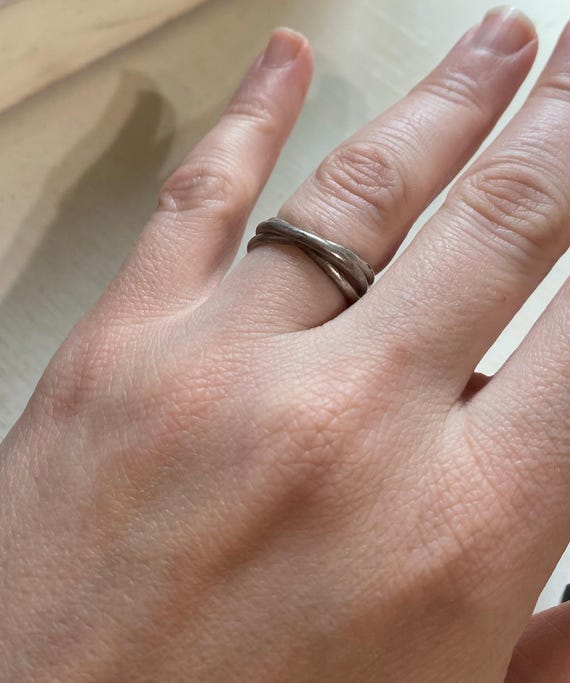 90's Sterling Silver Rolling Infinity Ring Size 5… - image 6
