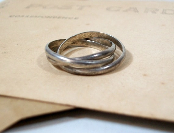 90's Sterling Silver Rolling Infinity Ring Size 5… - image 2