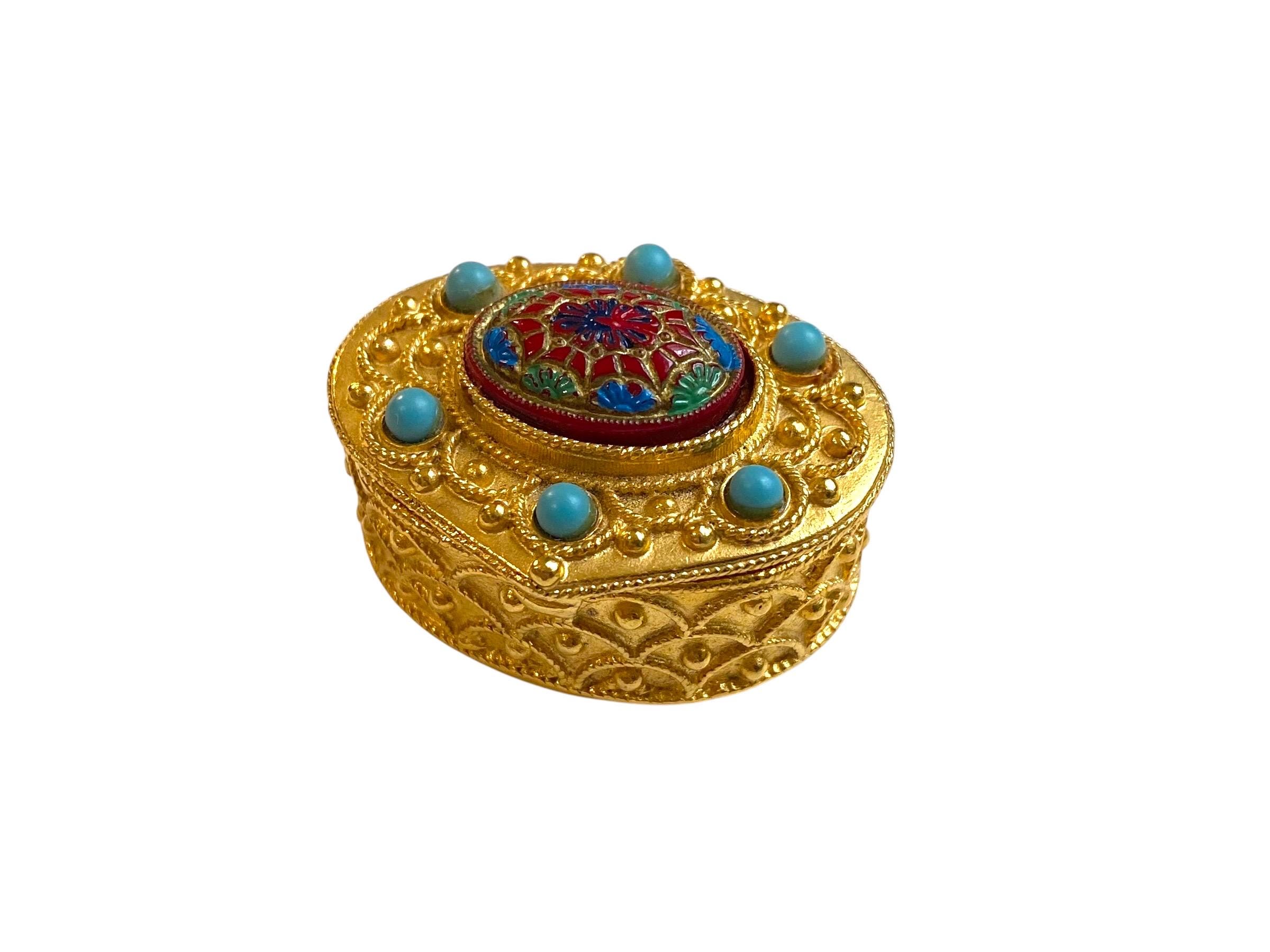 Vintage pill case turquoise - Etsy 日本