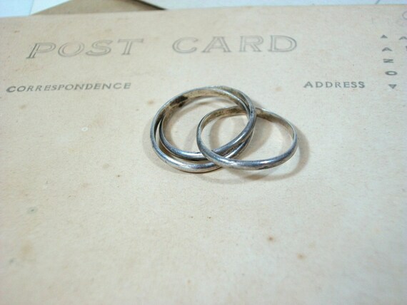 90's Sterling Silver Rolling Infinity Ring Size 5… - image 4