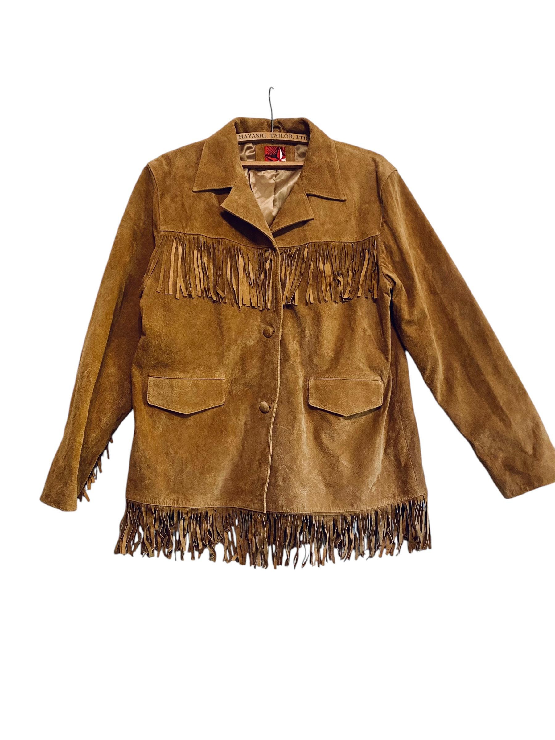 ジャケット・アウター 90s suede fringe collar Vintage 90s navy suede western L jacket with fringes