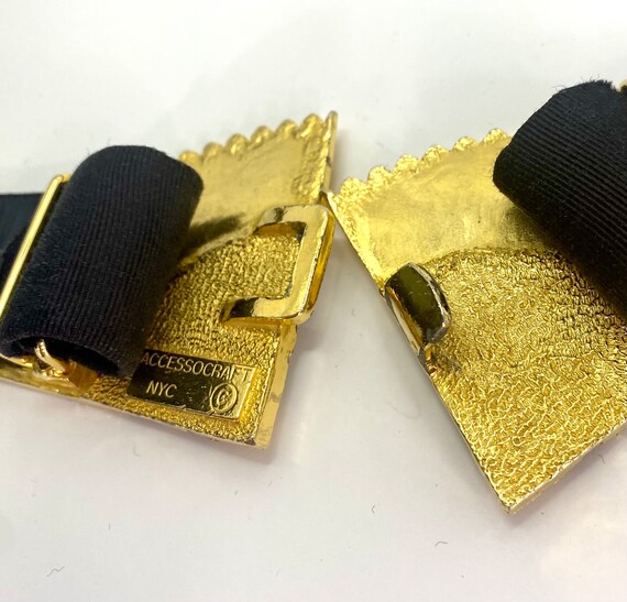Vintage Accessocraft buckle with Yellow and additional black strap included Vintage Accessocraft NYC Gold Tone Etruscan Belt Buckle - Etsy main image 2
