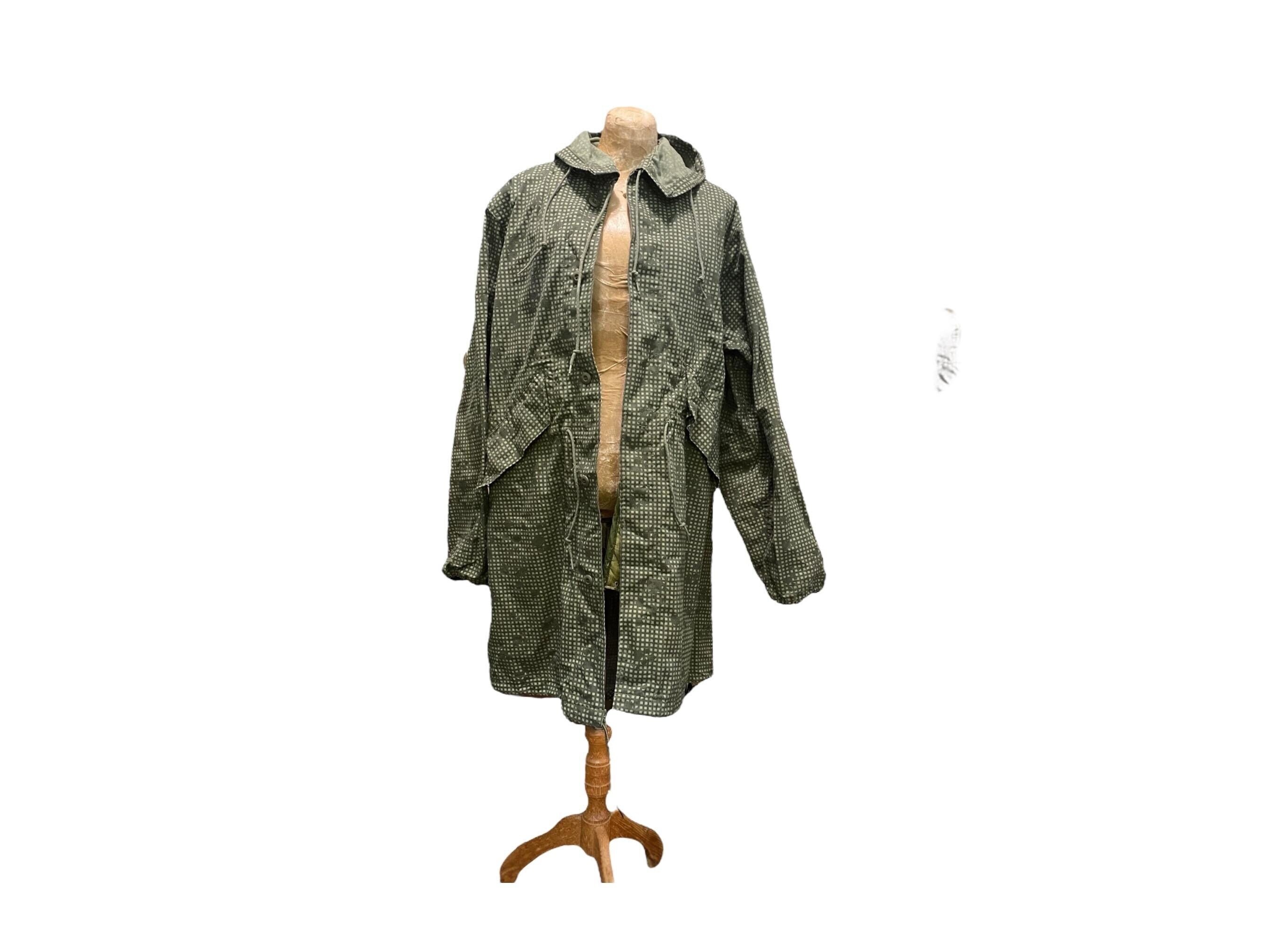 Parka militar vintage de EE. UU., chaqueta de camuflaje verde militar de los años 80 con forro de cola de pez, talla pequeña para hombre, tallas L-XL para mujer, estilo grunge.