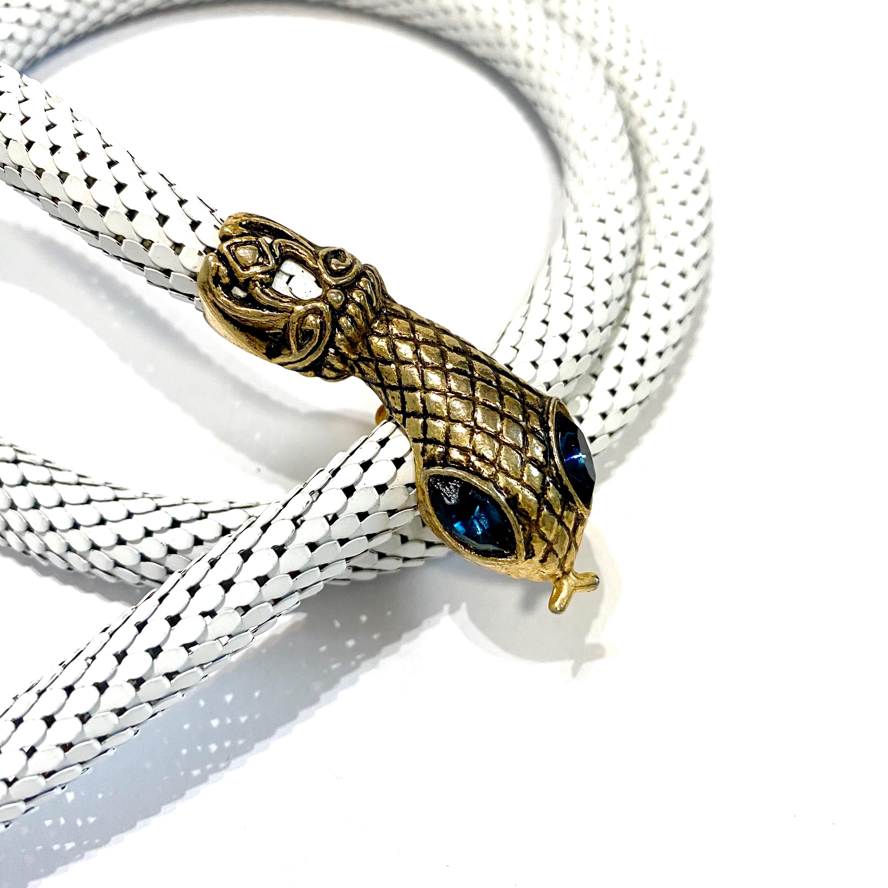 DL Auld Rainbow Iridescent Belt Metal Mesh Body Snake Scales  display picture 3