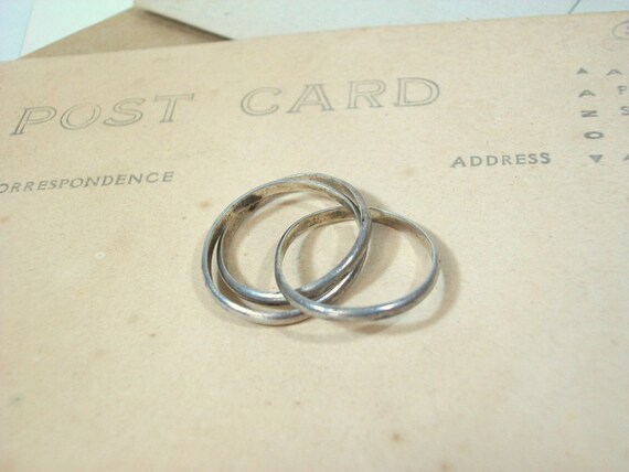 90's Sterling Silver Rolling Infinity Ring Size 5… - image 3