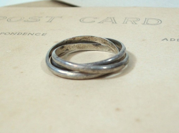 90's Sterling Silver Rolling Infinity Ring Size 5… - image 1