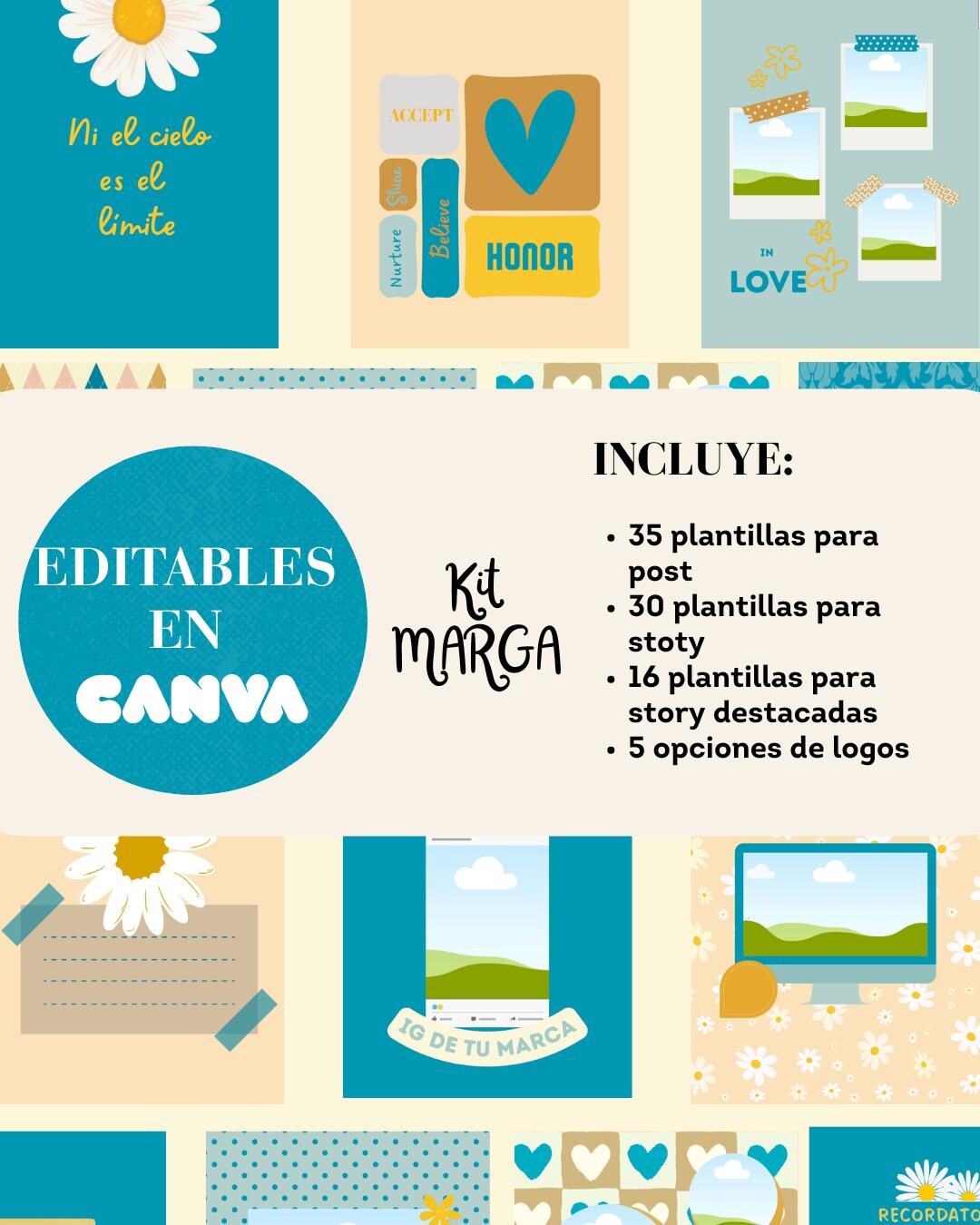 Instagram Branding Kit Canva Templates | 35 Posts, 35 Stories