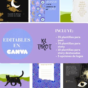 Instagram Branding Kit Canva Templates Tarot | 35 Posts, 35 Stories, Highlight Covers & Logo | Editable Social Media Bundle