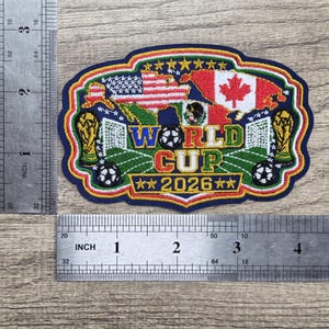 World Cup Soccer Things Embroidered Iron-On Patch (4 inch)