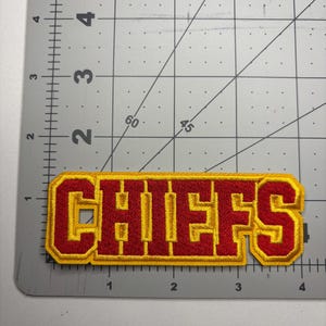 Kansas City Chiefs Iron on Patch -The size width is... - Depop