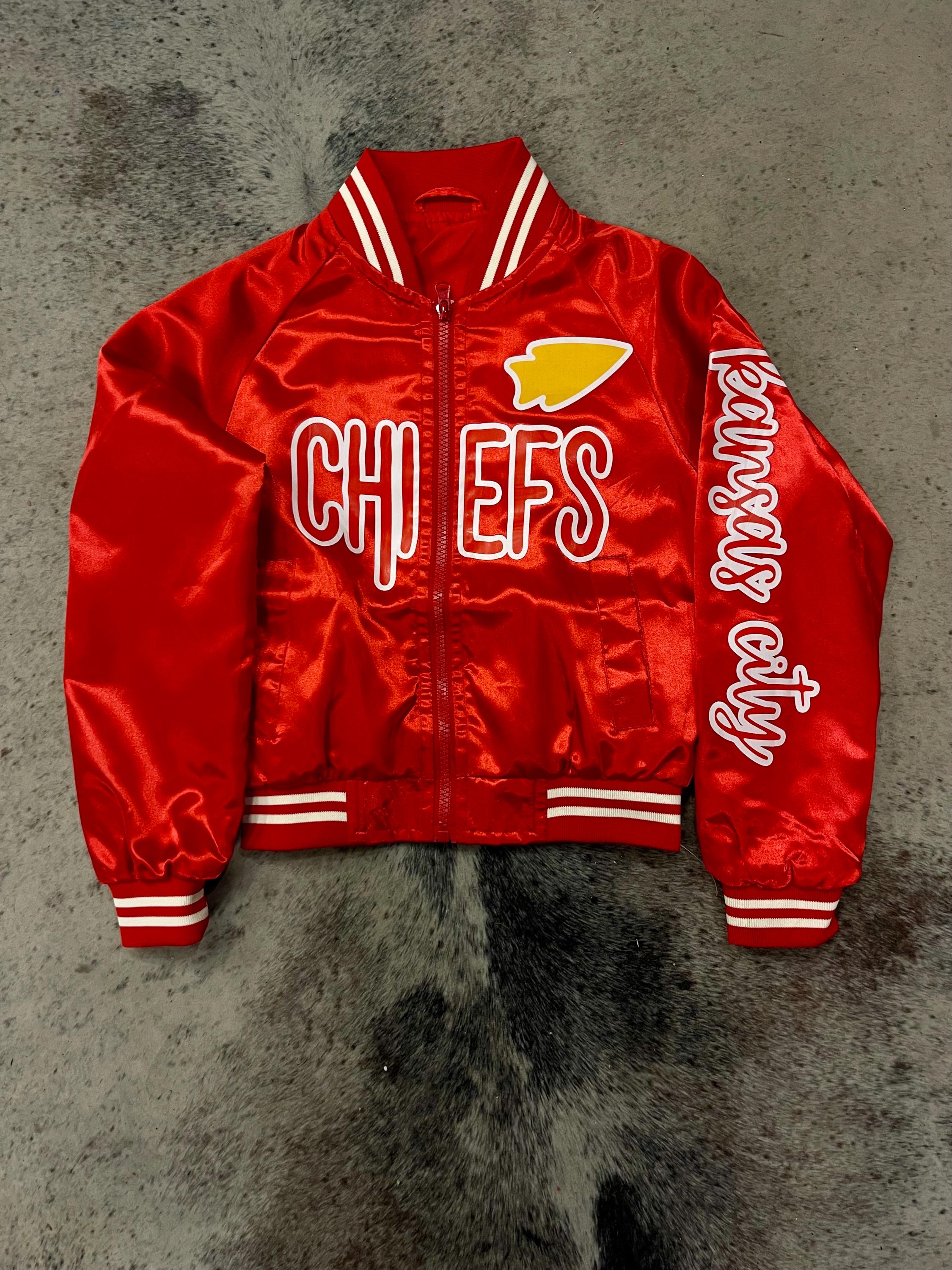 KIDS Chiefs Bomber Jacket - Etsy