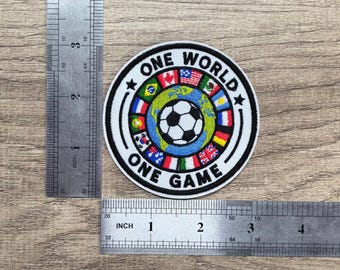 World Cup Soccer United Embroidered Iron-On Patch (3 inch)