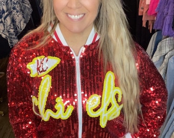 CHIEFS Kansas City Sequin Jacket ONE SIZE