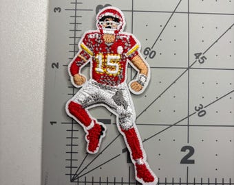 Patch Brodé Patrick Mahomes Kansas City Chiefs - Rouge C-Patch - 3 étoiles