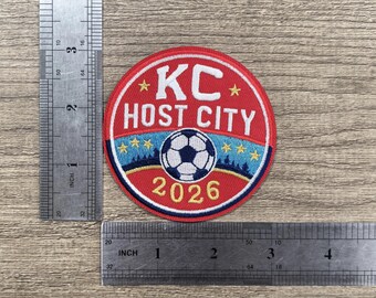 World Cup 2026 KC Host City Embroidered Iron-On Patch (3 inch)