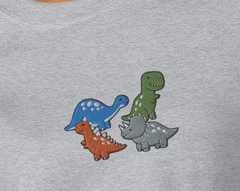 Sudadera bordada de dinosaurio, camiseta con divertido estampado de dinosaurio, regalo para amantes de los dinosaurios
