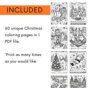 60-page Coloring Christmas Book for Kids | Xmas Coloring Sheets Toddler ...