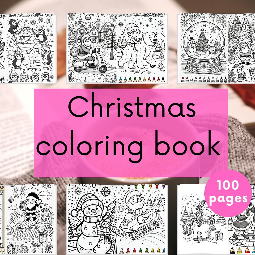 Printable Coloring Christmas Book for Kids Xmas Coloring Sheets Print ...