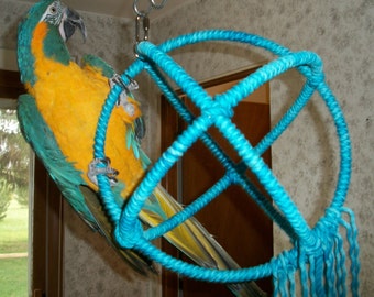Large Blue 3 Ring Parrot Orbit swing
