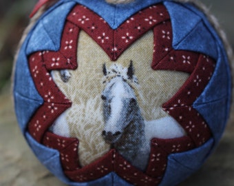 Horse Mustang Quilted Western Ornament