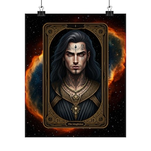 Tarot Karte Magier Poster, Kunstdruck Wanddekor, matt Vertikales Kunstwerk, Boho Mystic Dekoration, Astrologie Geschenk,