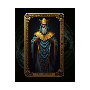Tarot Card Print - The Hierophant - Matte Vertical Posters, Wall Art Decor, Tarot Enthusiast Gift, Home Decor