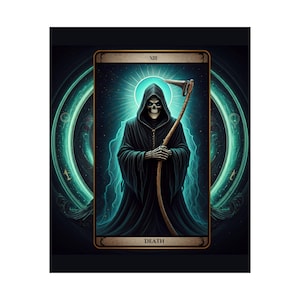 Impression de cartes de tarot de la mort--art gothique, arcanes XIII majeurs, transformation et renouveau, décoration murale mystique