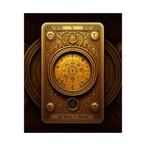 Tarot Karte - The Wheel - Matte Vertikale Poster, Wand Kunst Dekor, Geschenk für Tarot-Enthusiasten, Home Decor