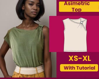 Asymmetric Blouse Sewing Pattern: Beginner DIY Top (PDF Pattern)