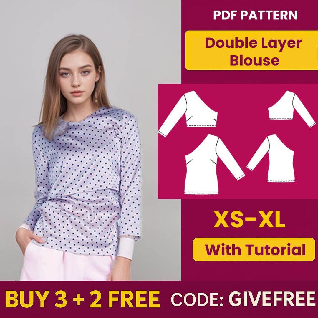 Double Layer Blouse Sewing Pattern: Beginner Friendly (PDF Download) - Etsy