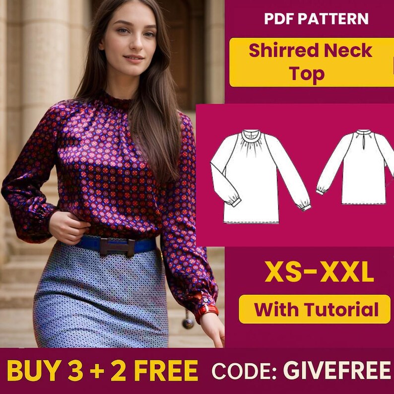 Blouse Sewing Pattern PDF | Digital Download Pattern | Beginner ...